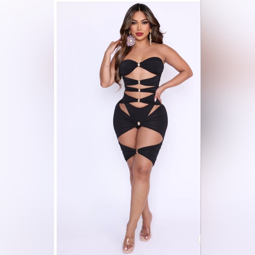 Sultry Chic: Medium Pre-Loved Angel Brinks Cut-Out Bandage Dress